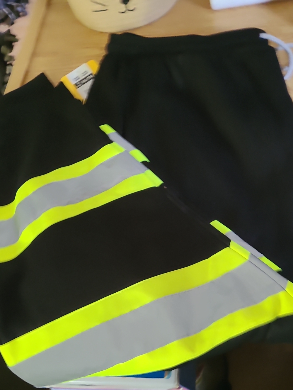 Men's Black High-Visibility Stripe Work Pants